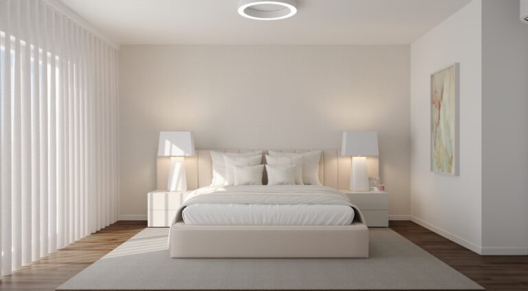 White Bed With Side Panels | Interdesign
