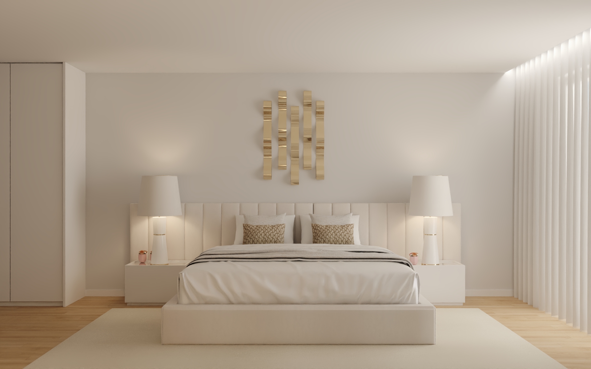 White Bed With Side Panels | Interdesign