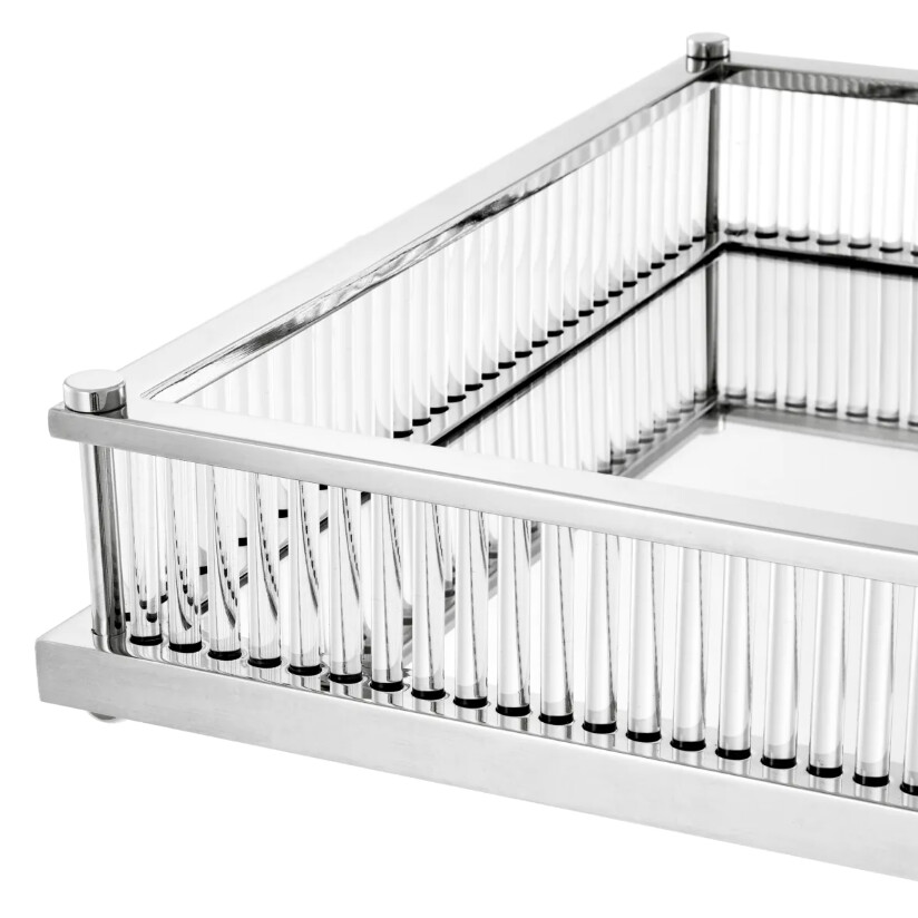 Tabuleiro Quadrangular Prateado CORA | Interdesign