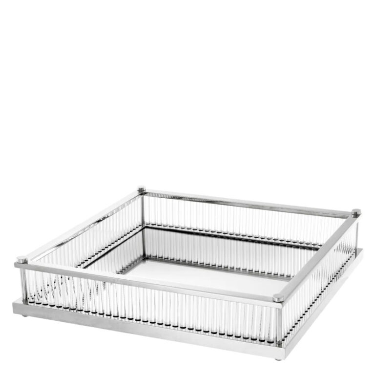 Tabuleiro Quadrangular Prateado CORA | Interdesign