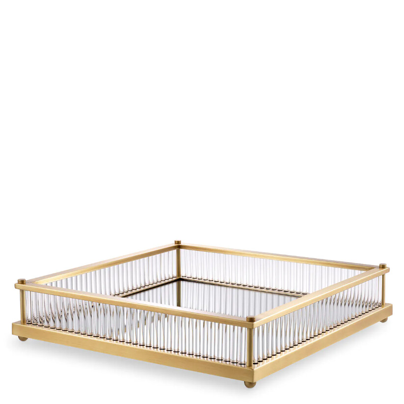 Tabuleiro Quadrangular Dourado CORA | Interdesign