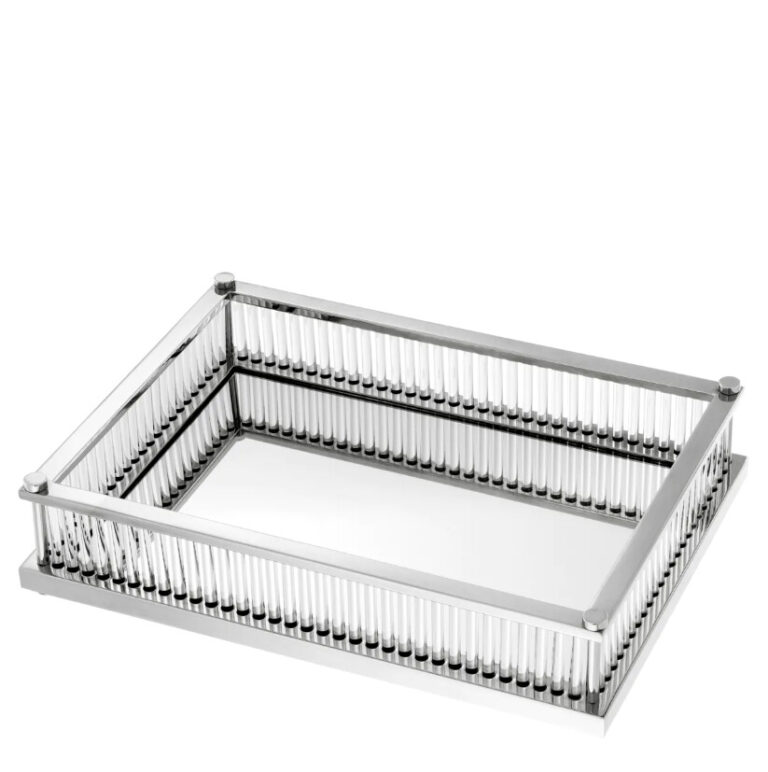 CORA Rectangular Silver Tray | Interdesign