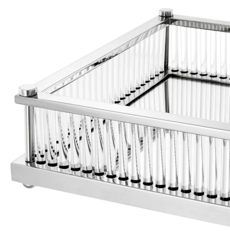 CORA Rectangular Silver Tray | Interdesign