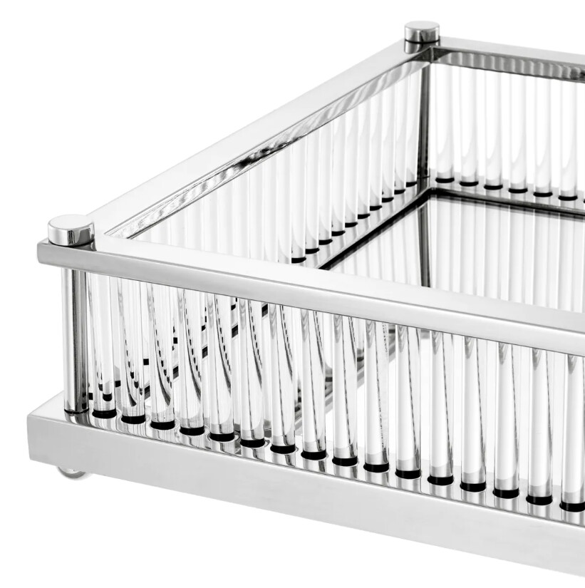 CORA Rectangular Silver Tray | Interdesign