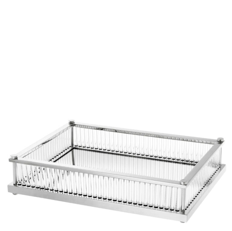 CORA Rectangular Silver Tray | Interdesign